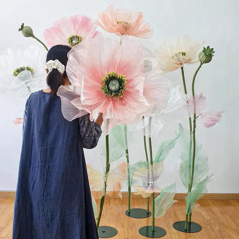 Betoverde bloemen en vlinders Set van 6 bloemen