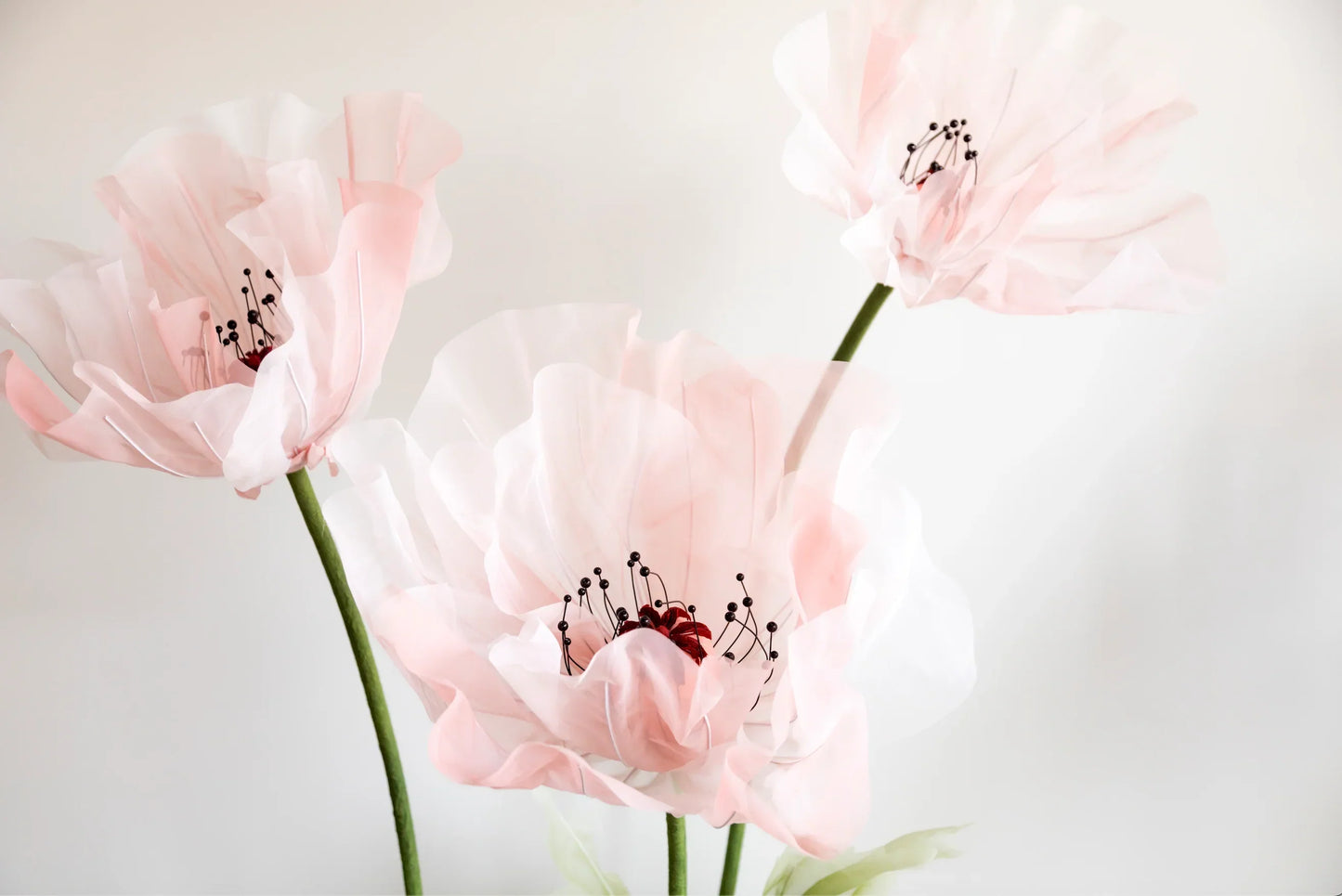 Zijden Organza Roze Reuzenbloemen