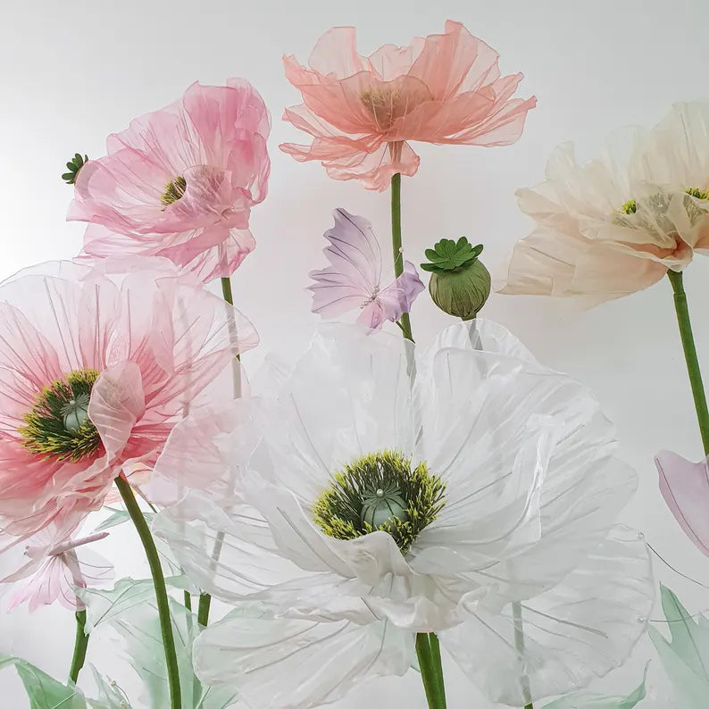 Betoverde bloemen en vlinders Set van 6 bloemen