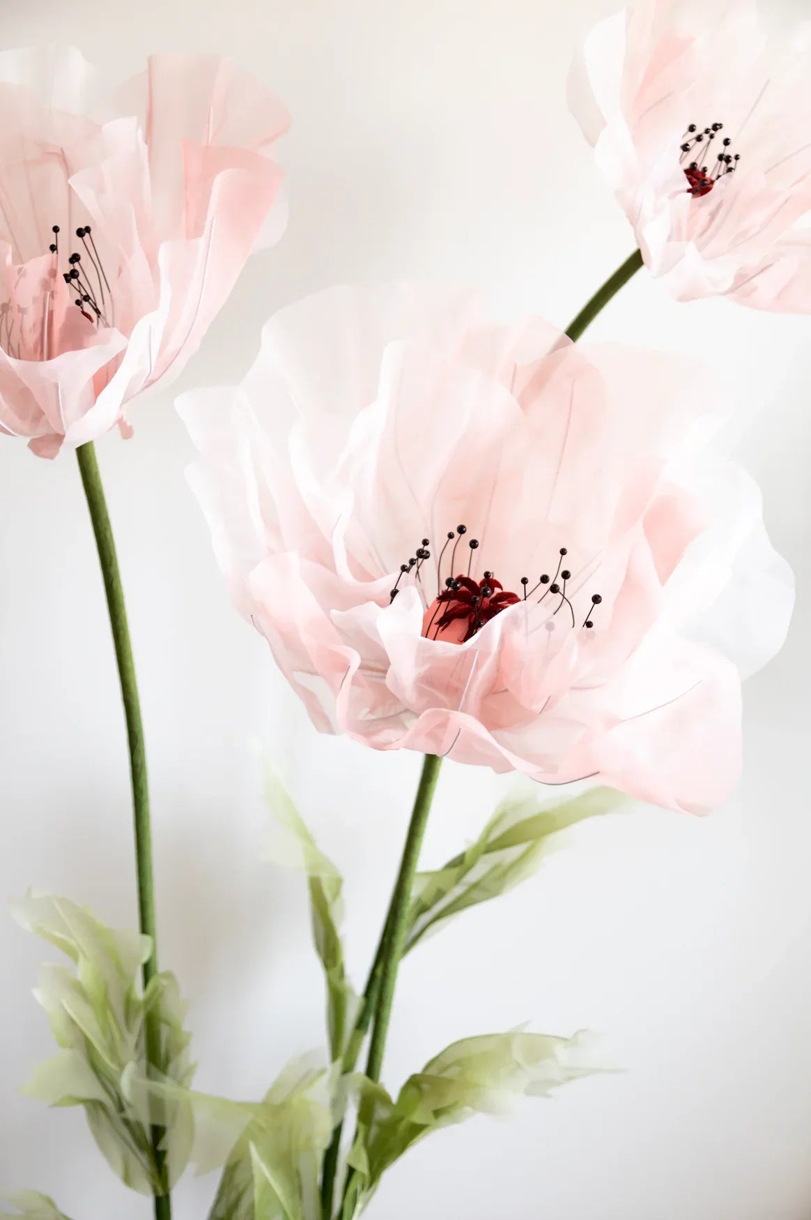 Zijden Organza Roze Reuzenbloemen