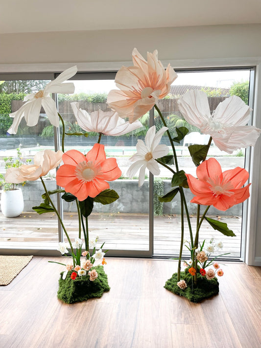 Reuzenpapieren bloemen lentelandschapset