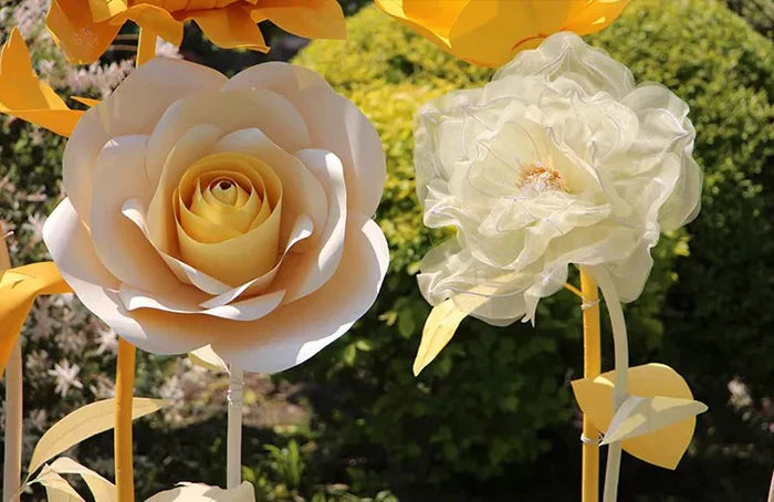 Reuze bloemen vrijstaande decoratie (7 bloemen)