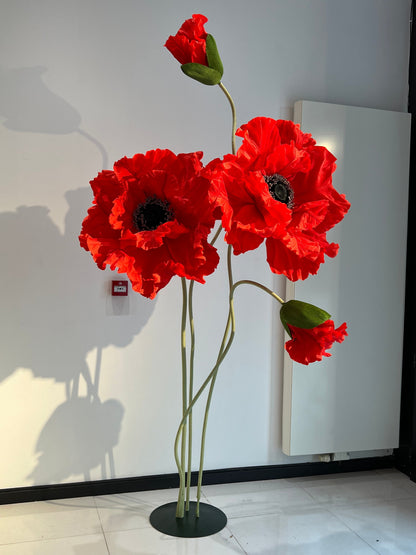 Betoverende rode papieren bloemen