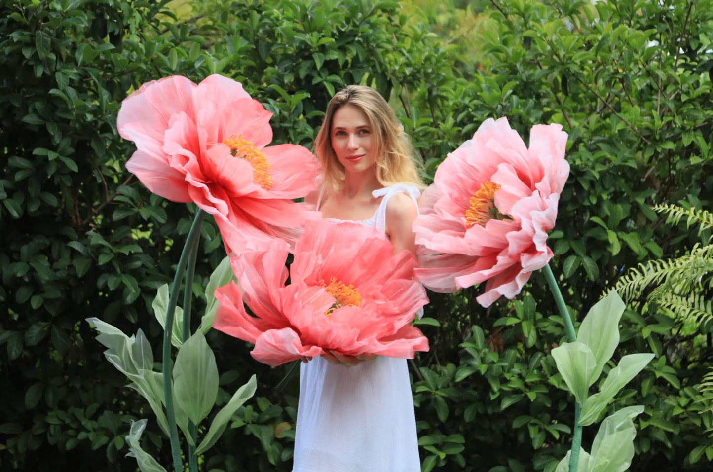 Reuzenpioenrozen in levendige tinten roze